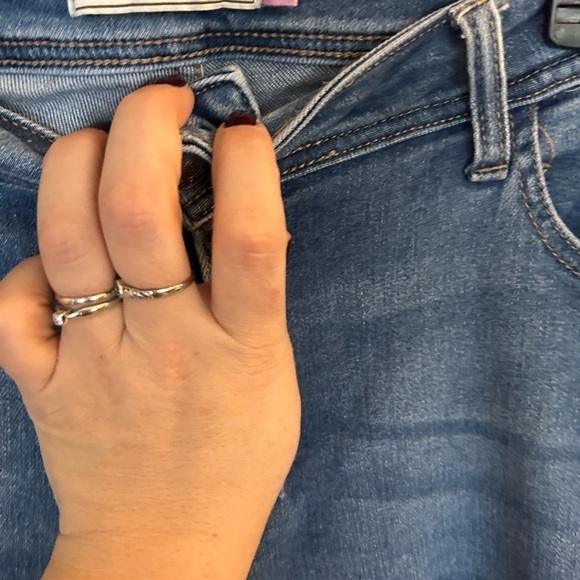 Glitzy Girlz size 16 denim stretchy jeans with camo cuff and underlay - Picture 8 of 9